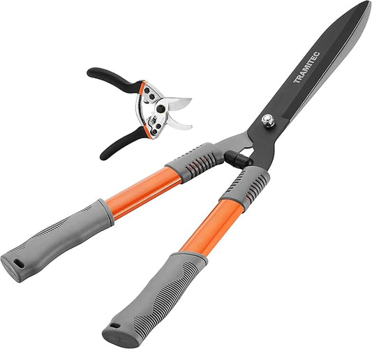 Garden Hedge Shears. Hedge Clippers & Shears SET with Super Pruning Shears. Heavy Duty Garden Clippers for Shaping Bushes Nicely. Hedge Scissors & Shears made with Durable Carbon Steel.