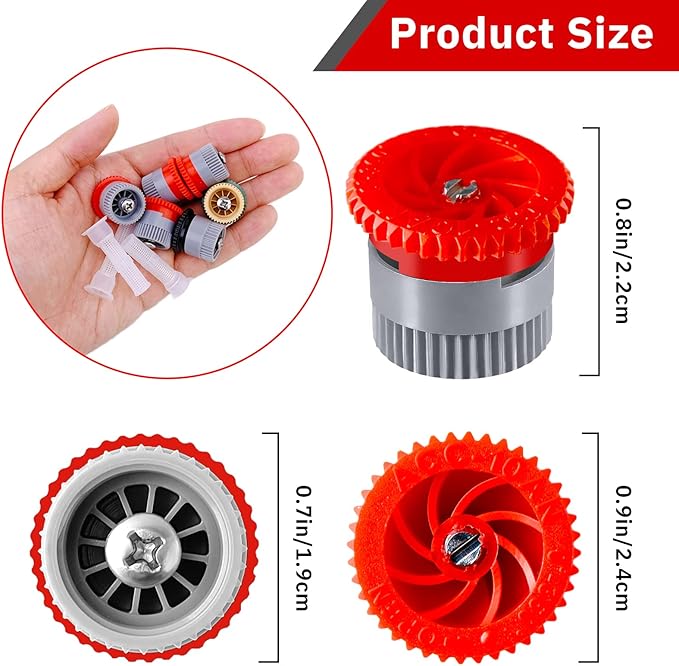 24 Pieces Variable Arc Nozzle, Replacement Pop-up Sprinkler Heads Compatible with Most of Adjustable Pop Up Sprinklers Spray Head for Garden Lawn Irrigation High Efficiency (10AN, 12AN, 17AN)