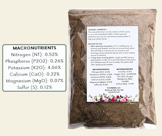 2 Pack Natural Banana Peel Powder Fertilizer, Nutrient-Rich Potassium Fertilizer, Slow Release Fertilizer for Thriving Gardens and Indoor Plant Fertilizer, 100% Pure and Concentrated