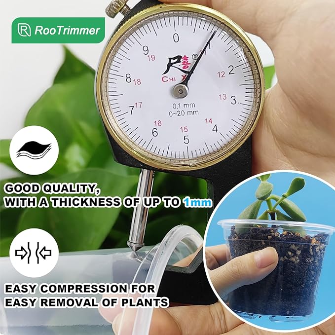 Clear Seedling pots 100-Pack 3.2 Inches Round for Seeds Starter Pots, Seeds Germination Transparent Clean Pots with Drainage Holes(100 Pcs, 3.14Inch)