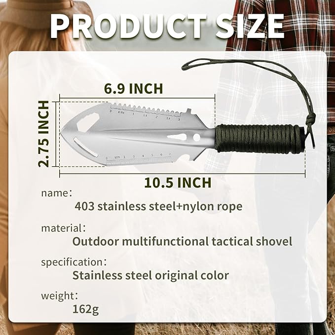 Hori Hori Garden Knife, 7-in-1 Multi-Functional Japanese Garden Tools with Sheath, 7" Stainless Steel Blade Weeding Garden Tools for Digging, Garden Gift for Father's Day or Mother's Day