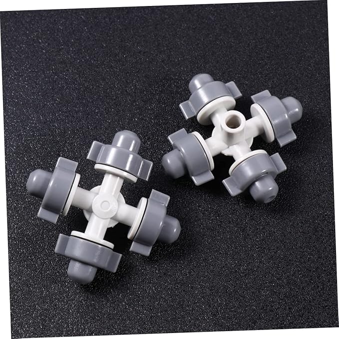 10pcs Inner Head Irrigation Drip Nozzle Shaped Water Greenhouse Outdoor Garden Outlet Sprinkler Plastic Cooling Four-Way Misting Patio Flow Nozzles Lawn Export for Brass