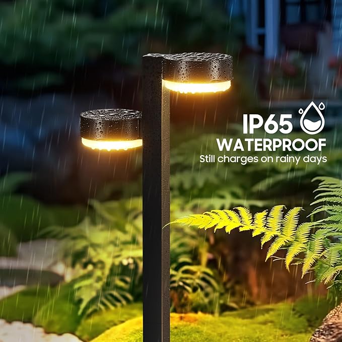 Solar Pathway Lights Outdoor, 6 Pack Dual-Head Solar Lights Outdoor Waterproof Super Bright Up to 12Hrs, Auto On/Off Garden Light for Yard Patio Path Walkway Driveway Outside Decor