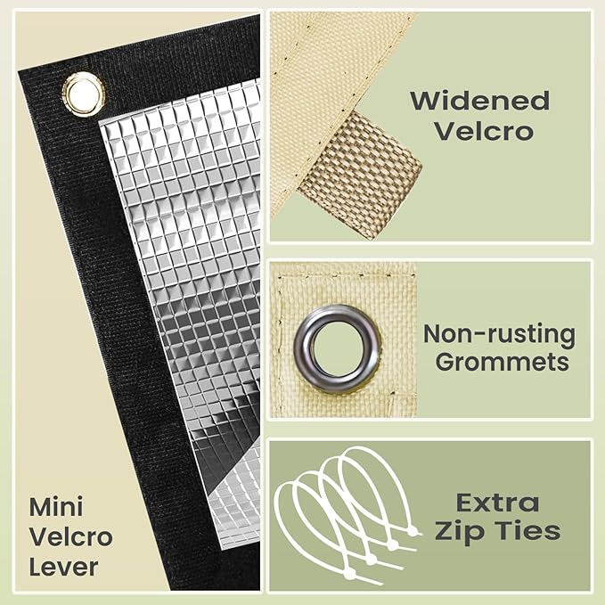 Backflow Preventer Insulation Cover YeloDeer, Beige 5 Layers of Hose Bib Cover freeze Protection(5°F), 12"W x 13"H Irrigation Sprinkler Valve Cover Insulated Waterproof Winter Water Well Pump Covers