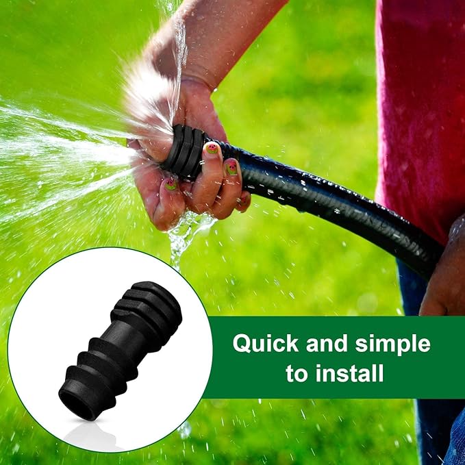 1/2 inch Drip Irrigation Fittings, Barbed End Plug Connector Fit 1/2" Irrigation Tubing (0.52" ID x 0.65" OD), End Cap Plastic Plug Nuts - Pack of 10
