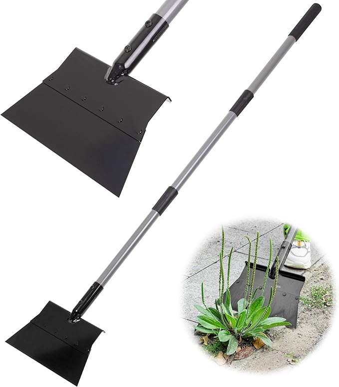 Suchtale Multifunctional Garden Cleaning Shovel, Heavy Duty Steel Flat Shovel with 54" Adjustable Handle, Gardening Scraper Shovel, Outdoor Spade Tool for Weeding, Lawn Edging, Digging, Ice Removal