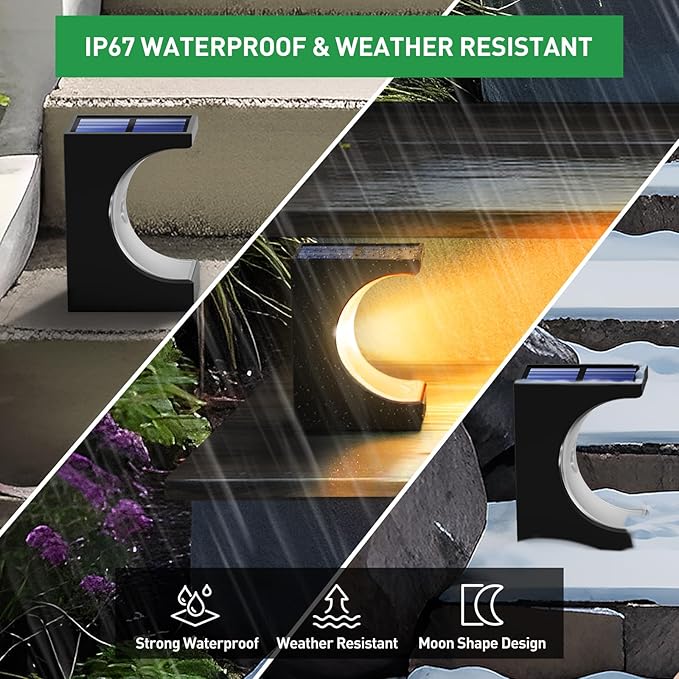 ZOOI Solar Step Lights for Outside, Step Lights Outdoor Waterproof, Outdoor Solar Stair Light for Yard, Garden Decor for Outside, Solar Garden Lights for Step, Stair, Patio, Porch, Deck Decor, 12PCS