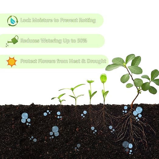 Water Storing Crystals Minerals for Indoor & Outdoor Plants 32oz (2LB),Hydrogel Granules Water Absorbing Granules Mix Crystals with Soil to Reduce The Amount of Watering