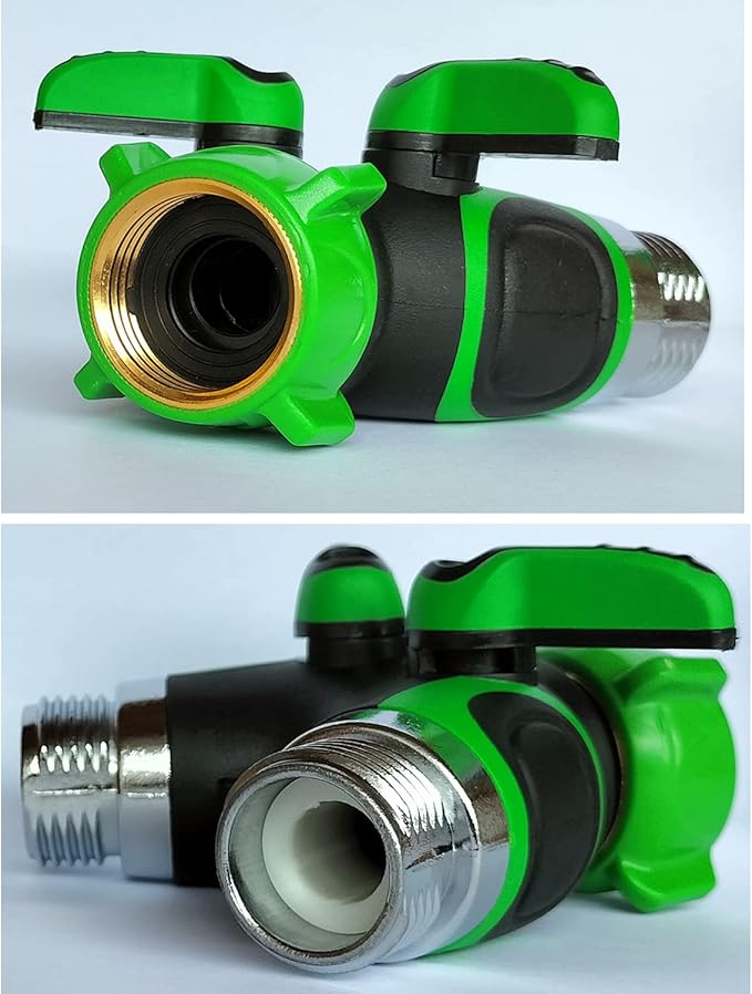 Y Hose Splitter 2 Way, 3/4” Garden Hose Connector with Comfortable Rubberized Grip for Outdoor Faucet, Sprinkler & Drip Irrigation Systems (LiG65)