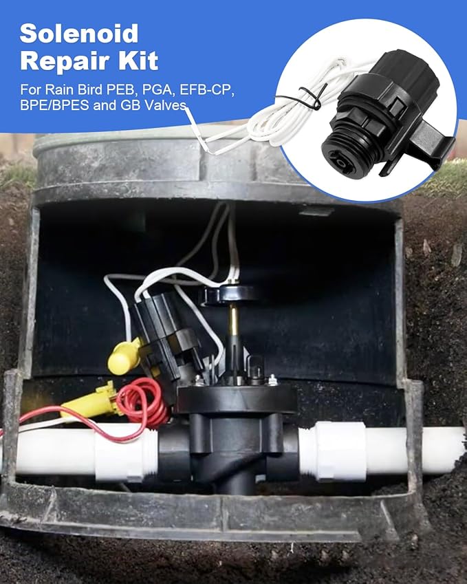 Solenoid Repair Kit Fit for Rain and Rain Bird PGA PEB and PESB Valves Replacement Solenoid 236239