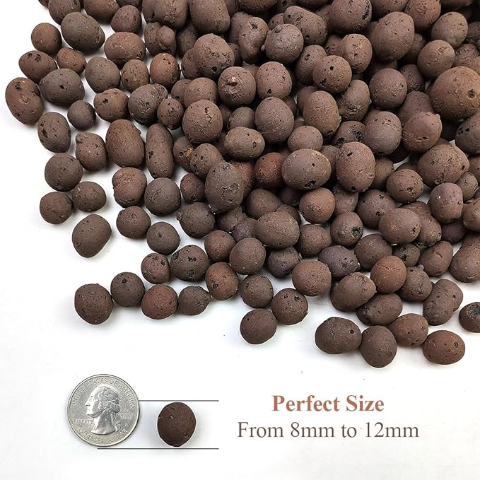 Clay Pebbles for Plants, 8mm-12mm Expanded LECA Balls Plant Garden Soil, Hydroponic, Aquaponics, Natural Leca Balls for Soil Root Development, Orchid Potting Mix, 5lb