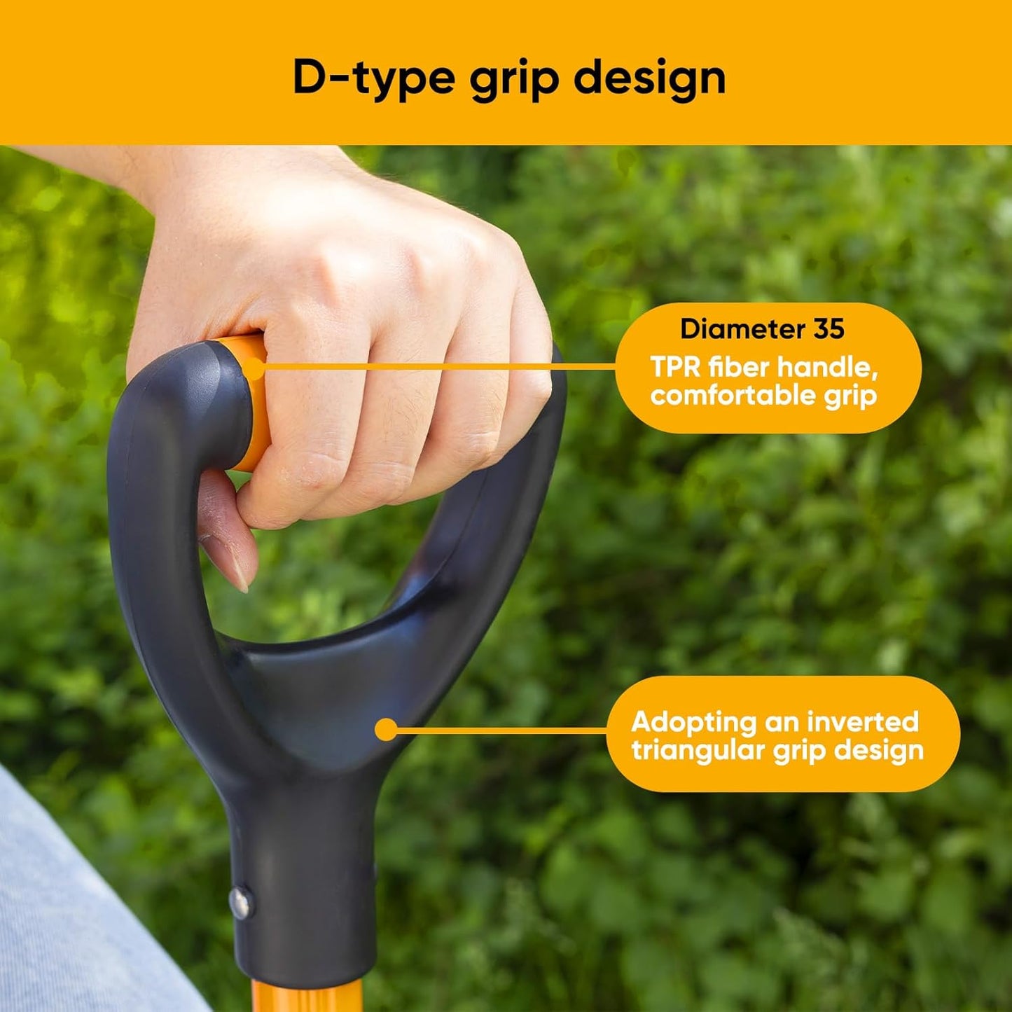 Garden Fork with Ergonomic Handle, Fiberglass Handle，4-Tine Pitchforks for Gardening Digging Composting Spading.