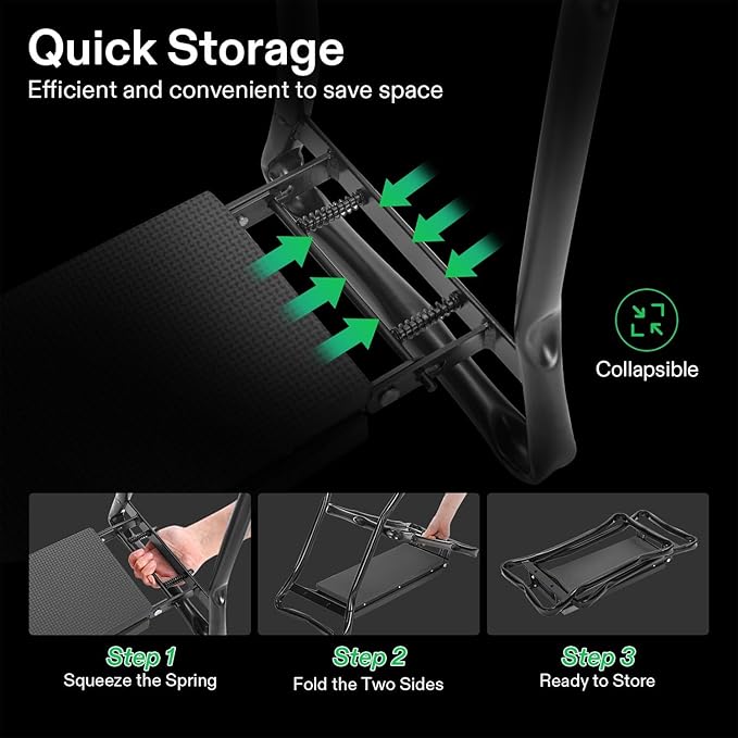 Garden Kneeler and Seat, 10.9" Wider Foldable Gardening Stool, Heavy Duty Garden Bench, Gloves & EVA Foam Pad & 2 Tool Bags, Gardening Tools for Women Men Father Mother, Portable Outdoor Garden Tools