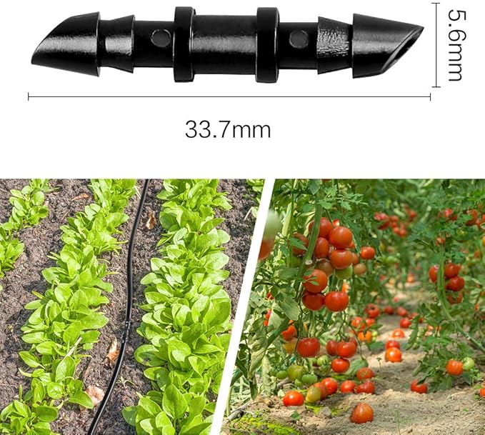 70 Pack Drip Irrigation Universal 1/4" Barbed Coupling Fitting, Barbed Connectors for 1/4" Drip Tubing