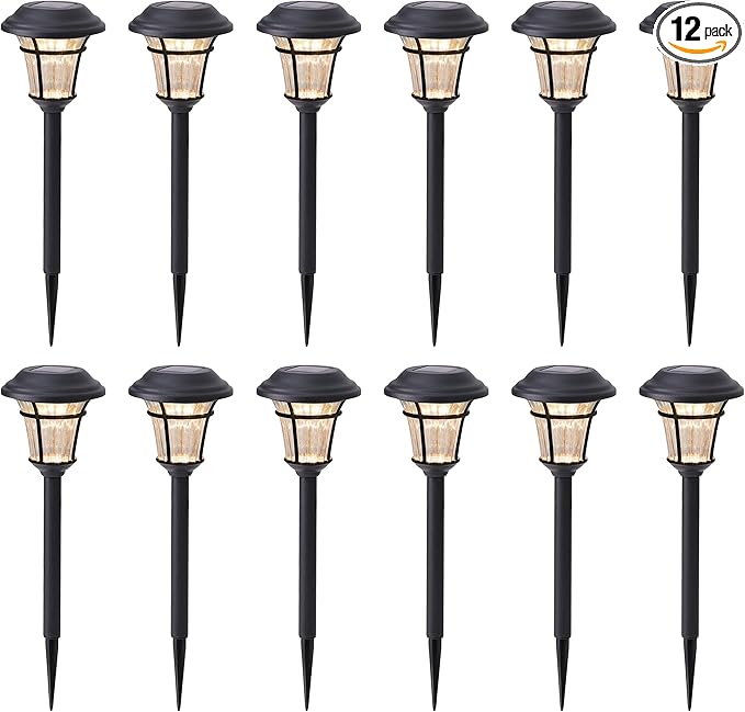 MAGGIFT 12 Pack Solar Pathway Lights Outdoor Solar Garden Lights for Patio, Yard, Driveway