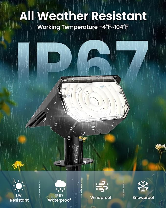 Solar Spot Lights Outdoor Waterproof IP67, 6 Lighting Modes 60 LED, Landscape Spotlights for Tree Yard Garden House Driveway Pathway（8 Pack）