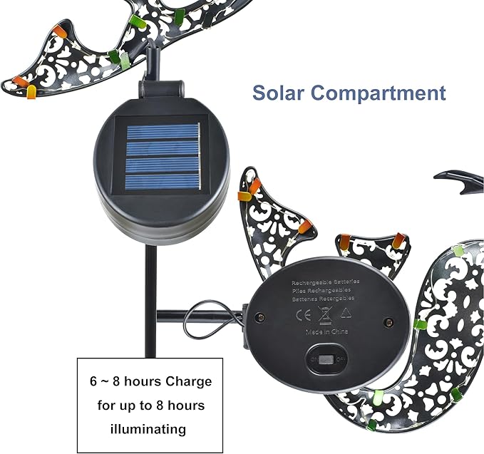 ARTER Solar Garden Lights, Green Mermaid Marine Nautical Themed Outdoor Waterproof Stake With 3.6 Feet 22 LED Fairy Lights for Pathway, Yard, Patio, Lawn, Swimming Pool, 37" Tall (Pack of 1)