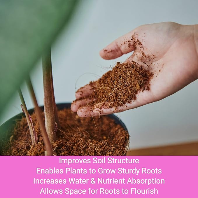Professional Coco Coir | for Container and Garden Plants | Low Acidic Lightweight Soil Additive | Large 2.2 Quarts | Made in USA