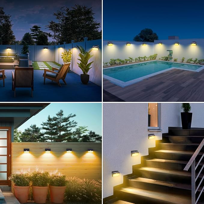 Solar Motion Sensor Outdoor Lights [138 LED/2 Packs] Solar Security Lights Outdoor with 3 Lighting Modes Solar Powered Lights Waterproof for Outside Wall Garden Fence Backyard Deck, Warm White