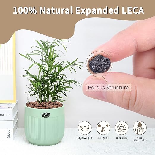 2.2LB Leca Clay Pebbles for Plants, Expanded Leca Balls for Indoor Plants, Orchid Potting Mix, Soil Amendment, Drainage, Easy Reusability, 4-16mm
