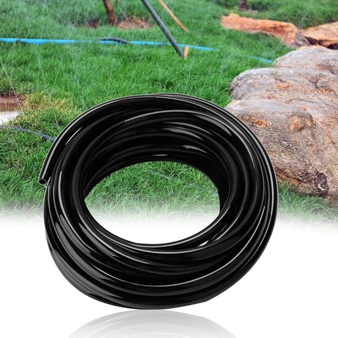 10M Irrigation Watering Hose Systems, 8/11mm PVC Flexible Pipe Drip Hose Tubing Watering Equipment,for Greenhouse flower plants lawn Garden
