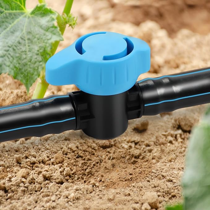 8 Pack Drip Irrigation 1/2 Inch Barbed Shut Off Valve, Drip Line 1/2" In-Line Ball Valve Parts for 1/2 Inch 16mm Drip Irrigation Tubing (.570-.620" ID) for Drip Sprinkler Systems