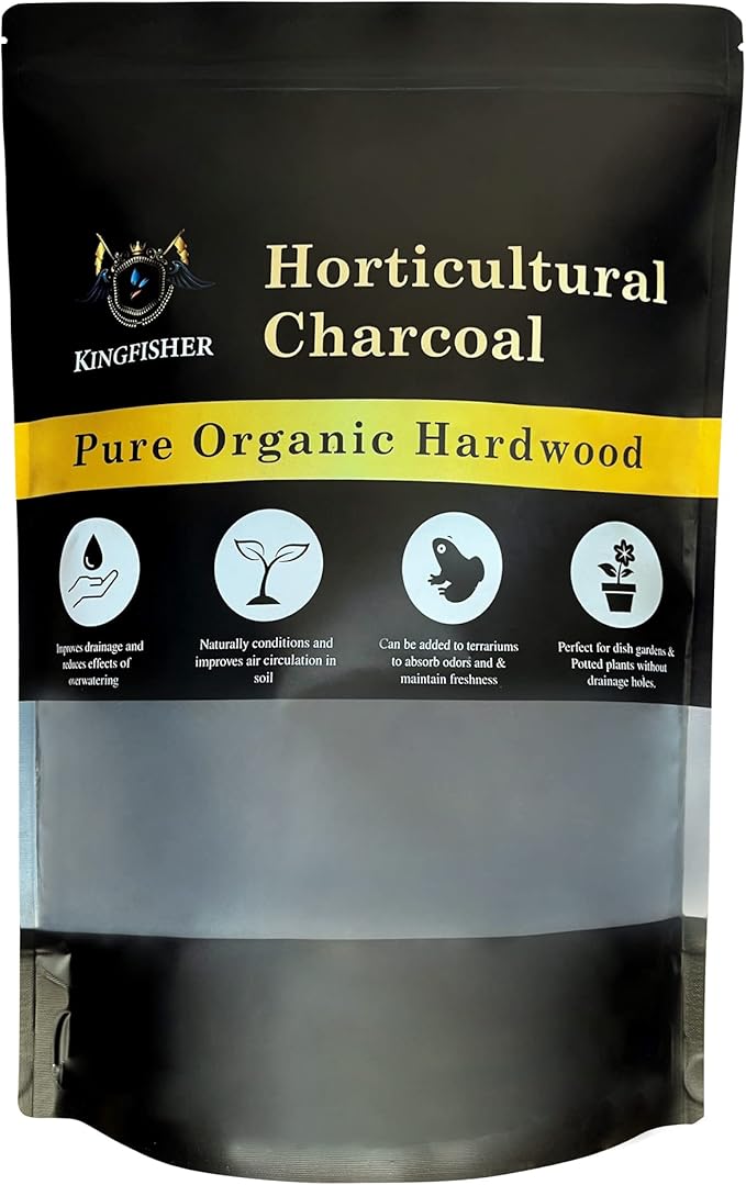 Organic Horticultural Charcoal & Terrarium Charcoal | Charcoal for Plants | Pure Hardwood Charcoal for Planting and Gardening | Organic Canadian Maple Biochar (4 QUARTS)