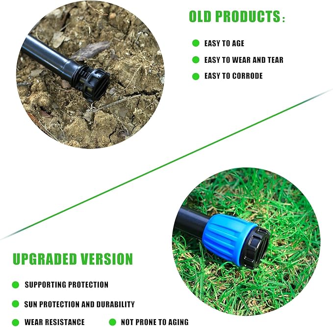 1/2" Blue Drip Irrigation Plug,for 1/2 inch (16mm) Irrigation Tubing(OD 0.620 in.ID is 0.520. in) (10 Pcs Blue)