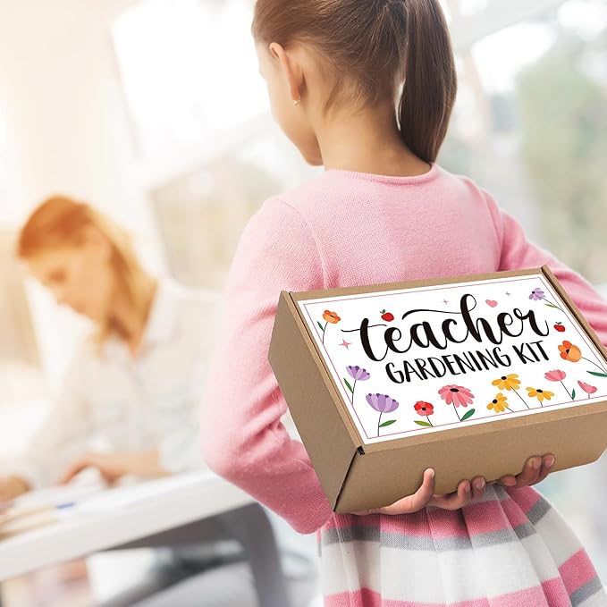 Percozzi Teacher Appreciation Gifts, Gardening Tools Kit Planting Hand Tools Straw Hat Apron Glove Women Birthday Spring Basket Plant Lovers Outdoor Yard Lawn Supplies Set of 6