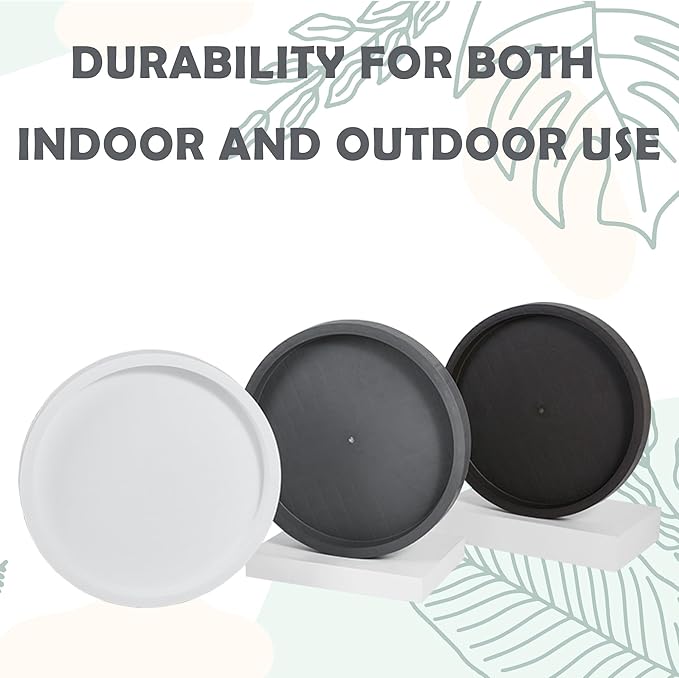 14.2 Inch Planter Caddies Rolling Saucer Caddy with Wheels, Heavy Duty Wheeled Stand for Potted Plant, Round Coaster Roller Base Tray with Casters, Flower Pot Dolly Holder for Indoor Outdoor