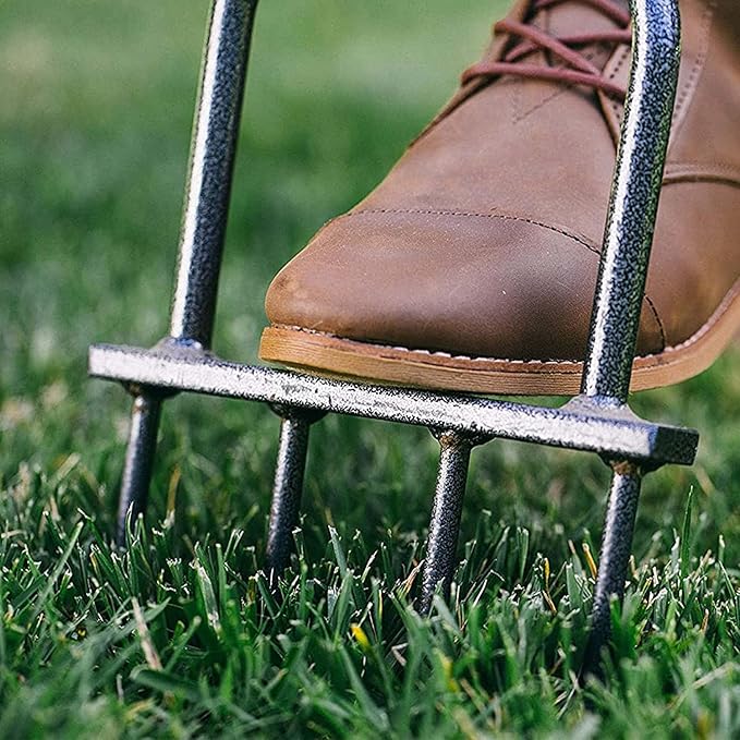 Yard Butler Spike Aerator - Durable Lawn Aerator for Easy Lawn Care & Healthy Growth - Prevent Lawn Damage by Breaking Up Compaction - Ergonomic Gardening Tool