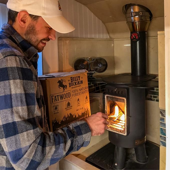 40lb Fatwood Fire Starter Sticks, Fire Starters for Fire Pit, Campfire, Wood Stoves, Fireplaces, Bonfires, Easy Start Fire with Just 2 Sticks in All Weather Conditions by Billy Buckskin (40 Pound Bag)