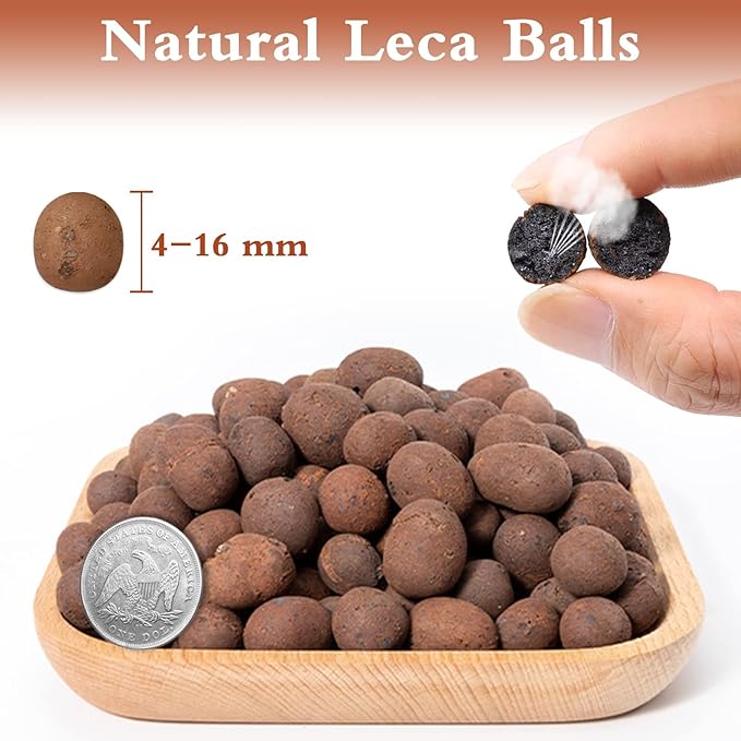 Halatool 8LB Clay Pebbles for Plants 4mm-16mm Lightweight Hydroton Leca Balls for Indoor Potted Plants Hydroponics Gardening Orchids Drainage Decoration Aquaponics