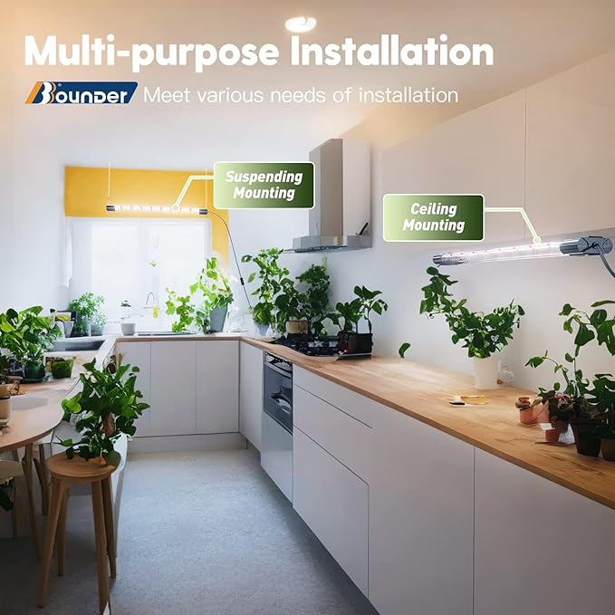 BBOUNDER 1 Pack 2ft LED Grow Light, Sunlike Full Spectrum Integrated Plant Light for Hydroponic Indoor Plant Seedling Veg and Flower, Plug in Plant Light with On/Off Switch