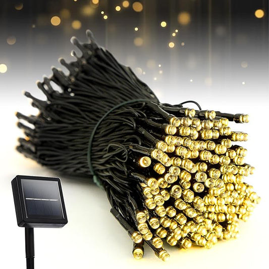 Solar String Lights Outdoor Waterproof - 85FT 240 Led Solar Lights Outdoor String with 8 Modes - Solar Powered String Lights Tree Lights Outdoors for Patio Yard Garden Party Decorations, Warm White