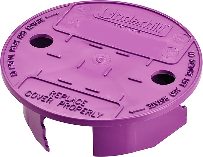 Underhill Sprinkler Valve Round Box Lid, VersaLid 6 Inch to 7 Inch Universal, Cover for Automatic Irrigation System, Lawn, Purple, VL-6P