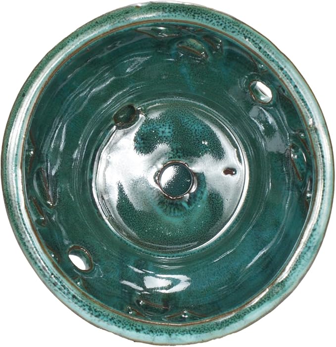 W&W Orchid Pot with Holes and Saucer for Repotting, Green Mix, 6.5 Inches