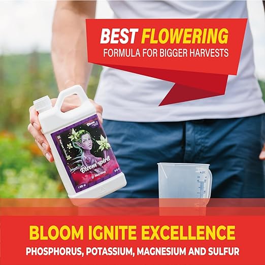Blooming Fertilizer for Flowers - Orchid, Rose, Hibiscus, Hydrangea, Bougainvillea or as Flower Bloom Fertilizer Indoor Outdoor Garden Liquid Plant Food - Bloom Spirit PK 0-5-4 32 OZ Nutriling