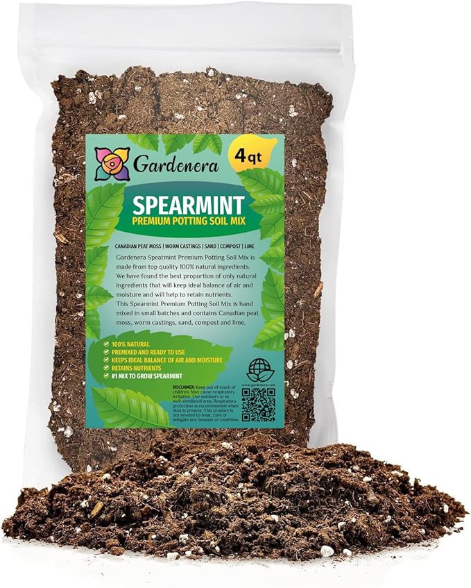 Spearmint Potting Mix - Promote Strong Roots and Fragrant Foliage with Our Premium Blend - 4 Quart