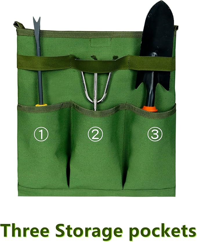 Garden storage bag, diagonal gardening tool bag with 3 external storage pockets, for storing gardening pruning tools(excluding tools)…