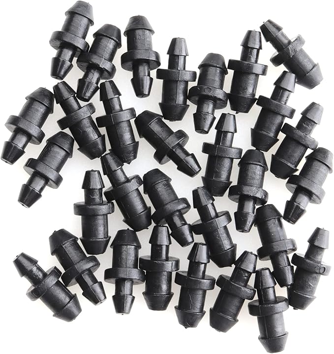 sowaka 30 Pcs Drip Irrigation Plugs Plastic Black 1/4 Inch Tube End Goof Hole Plugs Irrigation Stoppers for Home Garden Lawn Supplies