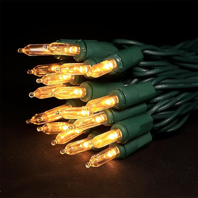 MULTI-SPARKING White LED Christmas Lights - 35 Count Warm White Christmas String Lights for Small Tree, Crafts, Holiday, Indoor/Outdoor Decorations, 11 Feet Green Wire, UL Certified, Connectable