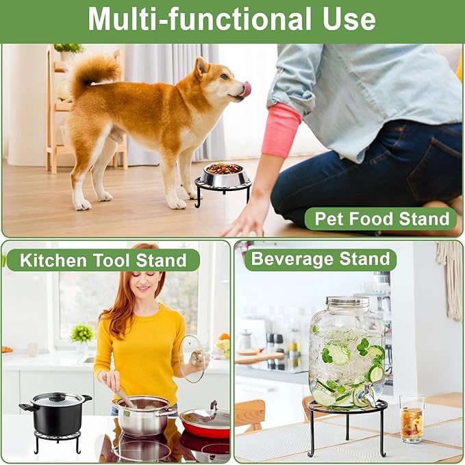 ZUIYIN 7 Pack Metal Plant Stands for Outdoor Indoor, Anti-Rust Iron Flower Pot Stands Outdoor Plant Stands, Indoor Floor Plant Holder Heavy Duty Plant Shelf for Patio, Home Garden Decor Racks(Black)