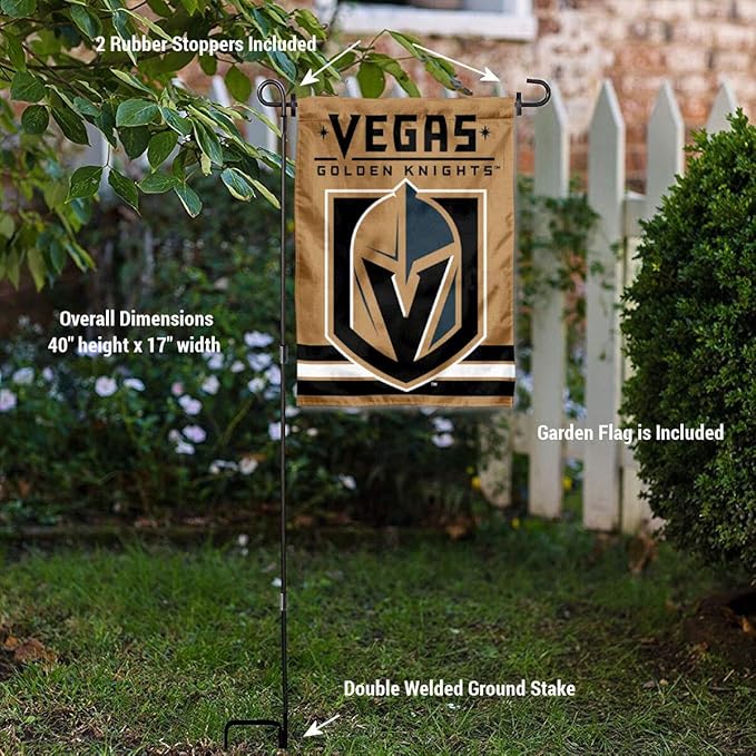 WinCraft Vegas Golden Knights Gold Garden Flag with Pole Stand Holder