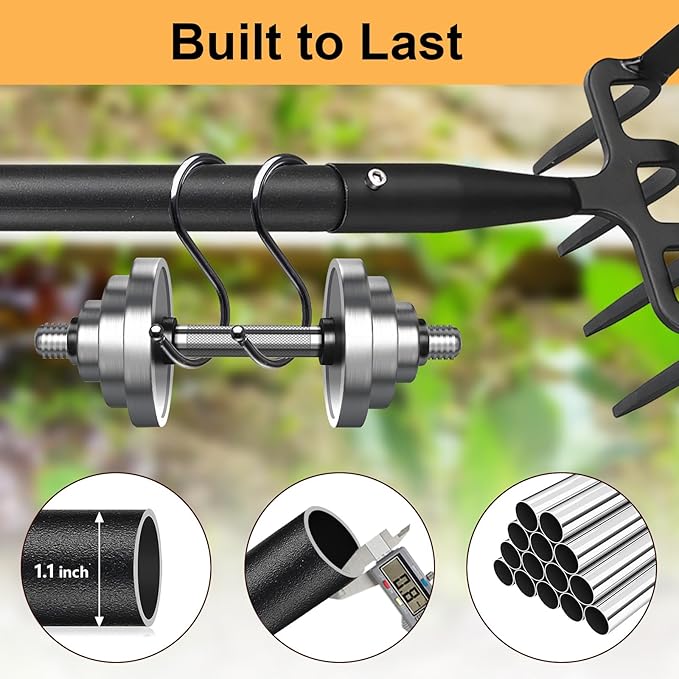 Garden Hoe for Weeding, Stirrup Hoe 62" Long Handle Scuffle Cultivator Hoe Garden Tool for Digging, Loosening Soil