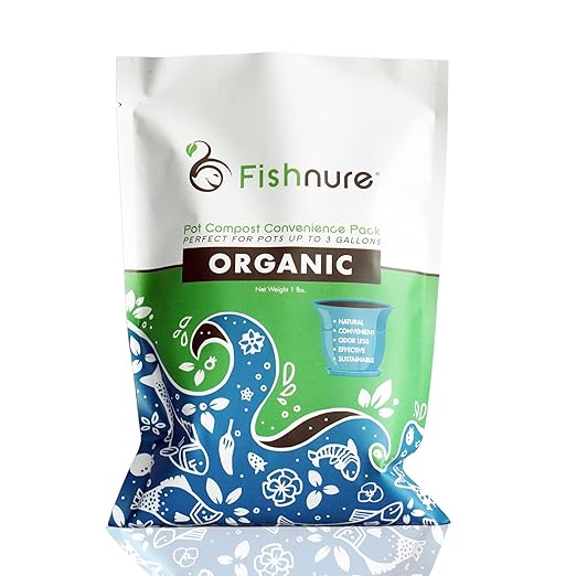 Fishnure - Humus Fish Compost Fertilizer for Indoor Plants, Outdoor Houseplant Fertilizer, Plant Food for Houseplants, Gardener Gifts, 1 lb Convenience Pack for 3-Gallon Pot