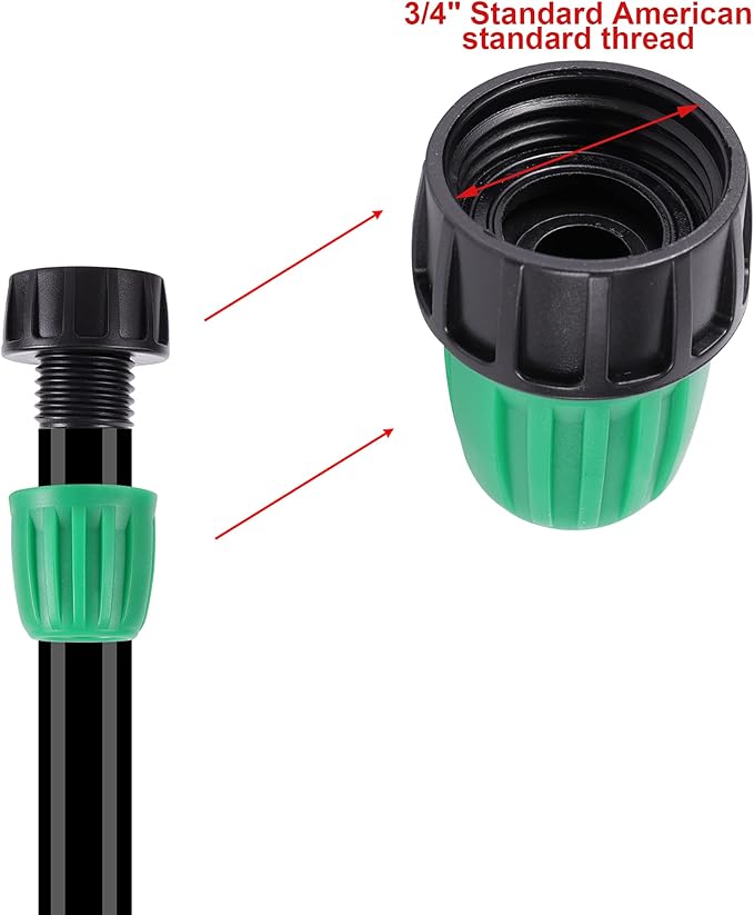 1/2” PVC Garden Irrigation Tubing Hose 52FT(16M),（OD:16mm,ID:12mm） with Lock Connector for Drip Irrigation System