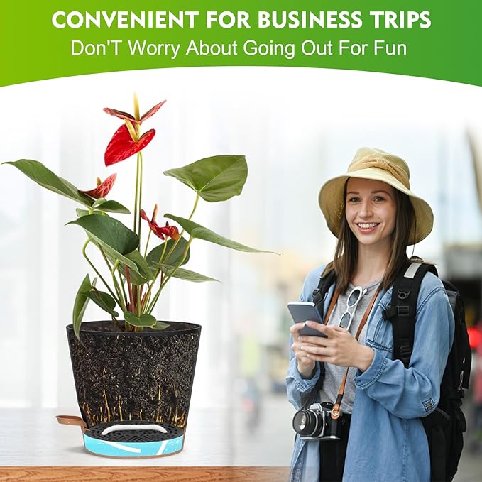 JGB 4 Pcs Orchid Pots with Holes - Each of 5, 6, 7 and 8 inch - Self Watering Orchid Pots and Plastic Breathable Orchid Planters for Repotting - Black