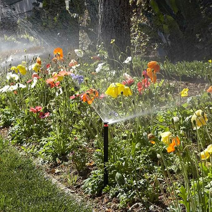 Replacement Pop up Rainbird Sprinkler Heads, 16PCS Adjustable Sprinkler Nozzle Variable Arc Nozzle Irrigation Drippers Sprinklers 9.8 Feet Compatible with Hunter, Orbit Pop-up Sprinklers, (10 Van)