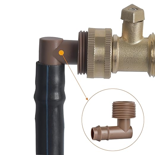 Drip Irrigation Thread Adapter With Barb Elbow, 3/4" NPT Male x Barb Elbow, Barbed Connectors Fit 1/2" Drip Tubing, Irrigation Elbow Fittings -10Pcs/pack